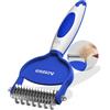 ACE2ACE Pettine per Cani e Gatti, Spazzola Sottopelo per Cane e Gatto | Rastrello Doppia Faccia per Sottopelo di Animali, Pettine Dematting per Rimuovere Grovigli e Pelo Morto, Indaco