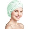 Townssilk Cappello da Notte in Seta di Gelso 100% per Donna - 16 Momme, Doppio Strato, Protegge i Capelli - Verde Chiaro
