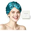 townssilk 100% seta di gelso, cappello da notte da donna, 16 momme, in seta, ideale per i capelli, protegge i capelli, cappello da notte in seta, doppio strato,peacockblue