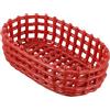 Baroni Home Cestino intrecciato multiuso in ceramica, Portafrutta, Centrotavola, Svuotatasche Ovale Rosso, 25x17x8 cm