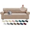 Ystyle Copridivano 4 Posti Con Braccioli, Super Elasticizzato Copri Divano, Copridivano Antigraffio Gatto, Copridivani Antiscivolo Antimacchia, Universale Sofa Cover Moderno, Cachi