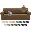 Ystyle Copridivano 4 Posti Con Braccioli, Super Elasticizzato Copri Divano, Copridivano Antigraffio Gatto, Copridivani Antiscivolo Antimacchia, Universale Sofa Cover Moderno, Marrone