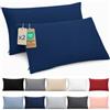 Dreamzie Federa Cuscino 50x70 cm, Set di 2 - Per i Cuscini 50x70cm - Federa da Cuscino - Copri Cuscino per Letto in Microfibra con Cerniera - Oeko-Tex, Blu Scuro