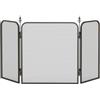 HOMCOM Parascintille Camino Pieghevole a 3 Pannelli 96x1.3x56 cm Nero | Parafuoco in Metallo