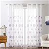 MIULEE Tende Voile con Porpora Ricamata Motivo 2 Pezzi 140 x 260 cm | Tende per Interni Bianche Trasparenti con Occhielli, Tenda Finestra Interni per Casa Camera da Letto Soggiorno e Salotto