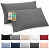 Dreamzie Federa Cuscino 50x70 cm, Set di 2 - Per i Cuscini 50x70cm - Federa da Cuscino - Copri Cuscino per Letto in Microfibra con Cerniera - Oeko-Tex, Antracite