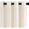 Topfinel Tende voile crema in lino, semitrasparenti con occhielli per soggiorno, tenda leggera con passanti, 140 x 220 cm, set da 2