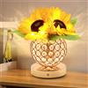 JHXLAMP Lampada touch a forma di fiore di girasole, lampada da tavolo senza fili ricaricabile, 3 colori, dimmerabile,regalo per la mamma per San Valentino, festa della mamma (Yellow Sunflowers-QX)