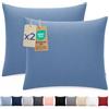 Dreamzie Federa Cuscino 65x65 cm, Set di 2 - Per i Cuscini 65x65cm - Federa da Cuscino - Copri Cuscino per Letto in Microfibra con Cerniera - Oeko-Tex, Blu