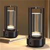 Hapfish Lampada da Tavolo Senza Fili 2 Pezzi 3000mAh Ricaricabile LED,Ristorante | Luce a Batteria Ricaricabile,Dimmerabile,3 Modalità di Colore,Lampada in Metallo,Camera da Letto,Ristorante,Esterno(Nero)