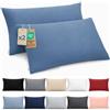 Dreamzie Federa Cuscino 40x70 cm, Set di 2 - Per i Cuscini 40x70cm - Federa da Cuscino - Copri Cuscino per Letto in Microfibra con Cerniera - Oeko-Tex, Blu