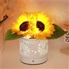 JHXLAMP Lampada touch a forma di fiore di girasole, lampada da tavolo senza fili ricaricabile, 3 colori, dimmerabile,regalo per la mamma per San Valentino, festa della mamma (Yellow Sunflowers-BS)
