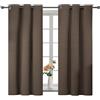 YSTELLAA Tende Oscuranti Per Interni 2 Pezzi, 117×137cm, Caffè | Tende termiche moderne effetto lino per interni con anelli, isolanti freddo/caldo e fonoassorbenti