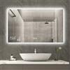 byecold Riscaldamento a infrarossi con illuminazione a LED, 350 Watt, riscaldamento a specchio, a infrarossi, specchio da bagno, specchio da bagno, 100 x 60 cm, interruttore touch Smart WiFi