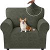 Ystyle Universale Copridivano 1 Posto con Braccioli, Verde Militare | Copridivani Elasticizzato, Copri Divano AntiGraffio Gatto Cani, Fodera Divano Antiscivolo, Sofa Cover Antimacchia Lavabile