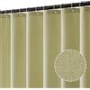 MIULEE Tenda Doccia in Lino Antimuffa Verde Lime 120 x 200 cm | Tende da Doccia Impermeabili in Poliestere di Lusso per Hotel, Tenda da Bagno in Tessuto Lavabile con 8 Anelli