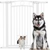 PawHut Cancelletto per Cani da Interno 2 Estensioni 76-104x106 cm Bianco | Cancelletto di Sicurezza, Porta per Gatti, Animali Domestici, per Corridoio e Scale