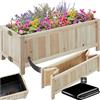tectake® Cassone per Orto Rialzato, Legno di Abete, Pieghevole, 30l, con Pellicola Protettiva, per Verdure, Erbe Aromatiche e Fiori, per Giardino, Balcone e Terrazza, 70x30x25 cm