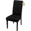 FIGOOO Coprisedie Elasticizzati con Schienale 2 Pezzi Coprisedia per Sala da Pranzo Spandex Fodera per Sedia da Cucina Universale Lavabile Decorazioni per la Casa Cucina(Nero,2pcs)