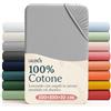 Laleni Lenzuola Culla Neonato - Lenzuola Lettino - Lenzuola Carrozzina Neonato - Coprimaterasso Culla con Angoli Elastici - Coprimaterasso Lettino 100% Cotone 135gsm - Grigio - Box quadrato 100x100cm