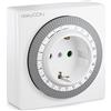 deleyCON Timer di Spegnimento Meccanico Interruttore Orario Orologio di Spegnimento Rotella Manuale 96 Accensioni al Giorno Interno 3500W Bianco