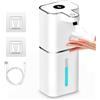 ZOVRIXIA Dispenser Sapone Automatico con Sensore 400ML, 6 Livelli Regolabili | Dispenser Sapone Bagno a Muro Bianco, USB Ricaricabile, IPX5 Impermeabile per Cucine, Bagno, Hotel, Servizi Iigienici