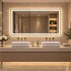 Clevich Specchio da bagno con illuminazione 120 x 60 cm, specchio LED con 3 colori di luce, dimmerabile, vetro temperato, protezione contro le esplosioni, interruttore touch, funzione memoria