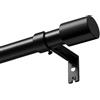 DXRPO Bastone Tenda Estensibile 90-240 cm Nero Opaco, Ø 25 mm Bastone per Tenda in Metallo Montaggio a Muro con Tappi & Supporti, Stabile Regolabile Facile da Installare