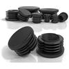 PD® Tappi a Lamelle Rotondi 38mm per Tubo | PE Terminale di Plastica | Protezione Tubi Tappo Alettato | Nero | 10 Pz.