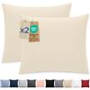 Dreamzie Federa Cuscino 65x65 cm, Set di 2 - Per i Cuscini 65x65cm - Federa da Cuscino - Copri Cuscino per Letto in Microfibra con Cerniera - Oeko-Tex, Beige