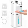 ZOVRIXIA Dispenser Sapone Automatico con Sensore 400ML, 6 Livelli Regolabili | Dispenser Sapone Bagno a Muro Bianco, USB Ricaricabile, IPX5 Impermeabile per Cucine, Bagno, Hotel, Servizi Iigienici