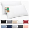 Dreamzie Federa Cuscino 50x70 cm, Set di 2 - Per i Cuscini 50x70cm - Federa da Cuscino - Copri Cuscino per Letto in Microfibra con Cerniera - Oeko-Tex, Bianco