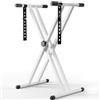 MAMIZO Supporto per Tastiera Regolabile in Altezza 28-97CM, Supporto tastiera musicale X a doppia staffa, Supporto per Pianoforte, Capacità di Carico 30KG, Supporto per Tastiera Bianco
