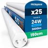Eurocali 25 Tubi LED 24W 150cm T8 G13 SMD con Starter 3000 Lumen Garanzia 3 Anni - Luce Fredda 6500K - Alta Luminosità 125 lm/W - Materiale Nano Plastic Sostituzione Neon per Soffitto Garage Negozio