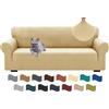 Ystyle Copridivano 3 Posti Con Braccioli, Super Elasticizzato Copri Divano, Copridivano Antigraffio Gatto, Copridivani Antiscivolo Antimacchia, Universale Sofa Cover Moderno, Beige Giallo