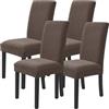 Ystyle Coprisedie con Schienale 4 Pezzi, Caffè Chiaro | Elasticizzato Coprisedie Soggiorno Cucina,Lavabile Estraibile,Antimacchia Antigraffi Gatto,Facile da Pulire Resistente