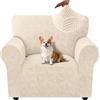 Ystyle Universale Copridivano 1 Posto con Braccioli, Beige | Copridivani Elasticizzato, Copri Divano AntiGraffio Gatto Cani, Fodera Divano Antiscivolo, Sofa Cover Antimacchia Lavabile