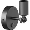 ledscom.de Lampada da parete FETRO, interruttore, nero opaco, rotonda, 1x E27 max. 60W
