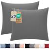 Dreamzie Federa Cuscino 65x65 cm, Set di 2 - Per i Cuscini 65x65cm - Federa da Cuscino - Copri Cuscino per Letto in Microfibra con Cerniera - Oeko-Tex, Antracite