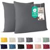 Dreamzie - Federa Cuscino 30x30 cm - Set da 2-100% Cotone - Antracite | Certificato Oeko-Tex · Cerniera · Jersey · 150 g/m² · Traspirante · Lavabile · Morbida · Copricuscino per Divano e Letto