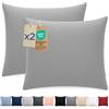 Dreamzie Federa Cuscino 80x80 cm, Set di 2 - Per i Cuscini 80x80cm - Federa da Cuscino - Copri Cuscino per Letto in Microfibra con Cerniera - Oeko-Tex, Grigio