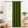 PONY DANCE Tenda Oscurante Termica Isolante da Interno per Soggiorno | per Camera da Letto, Blackout, per Porta Interna, con Anelli, Privacy, Anti-UV, 1 Pezzo L 140 x A 240 CM, Oliva Verde