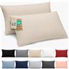 Dreamzie Federa Cuscino 50x70 cm, Set di 2 - Per i Cuscini 50x70cm - Federa da Cuscino - Copri Cuscino per Letto in Microfibra con Cerniera - Oeko-Tex, Beige