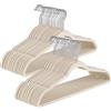 Baroni Home Grucce Velluto 50 pezzi, Grucce Appendiabiti 44,5 cm, Salvaspazio con Superfice Antiscivolo Design, Capacità di Carico Elevata, per Cappotti Camicie Vestiti, Panna