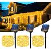 Hoteril Catena luminosa solare per esterni, [3 confezioni] 17M 150 LED Luci solari a catena IP65 impermeabili 8 modalità filo di rame, Luci solari per giardino, terrazza, matrimonio, decorazioni natalizie