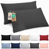 Dreamzie Federa Cuscino 50x70 cm, Set di 2 - Per i Cuscini 50x70cm - Federa da Cuscino - Copri Cuscino per Letto in Microfibra con Cerniera - Oeko-Tex, Grigio Scuro
