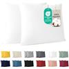 Dreamzie - Federa Cuscino 30x30 cm - Set da 2-100% Cotone - Bianco | Certificato Oeko-Tex · Cerniera · Jersey · 150 g/m² · Traspirante · Lavabile · Morbida · Copricuscino per Divano e Letto