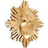 Baroni Home Ex Voto con Raggi in Resina, Decorazione da Parete con Gancio, Cuore Sacro Decorativo per la Casa, Dipinto a Mano Oro 14x14x2,5 cm