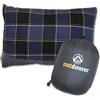 Outdoorer Cuscino da campeggio o da viaggio, leggero, completo di zainetto, colore blu a quadri