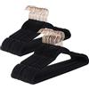 Baroni Home Grucce Velluto 50 pezzi, Grucce Appendiabiti 44,5 cm, Salvaspazio con Superfice Antiscivolo Design, Capacità di Carico Elevata, per Cappotti Camicie Vestiti, Nero